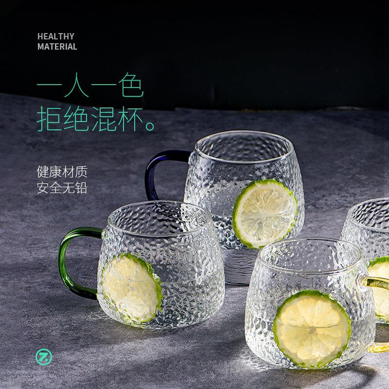 玻璃杯带把水杯套装家用简约男可爱女客厅泡茶喝水杯子耐高温茶杯