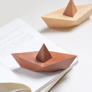 饰品样板间电视柜桌面 软装 象有形极简现代风 小船木雕