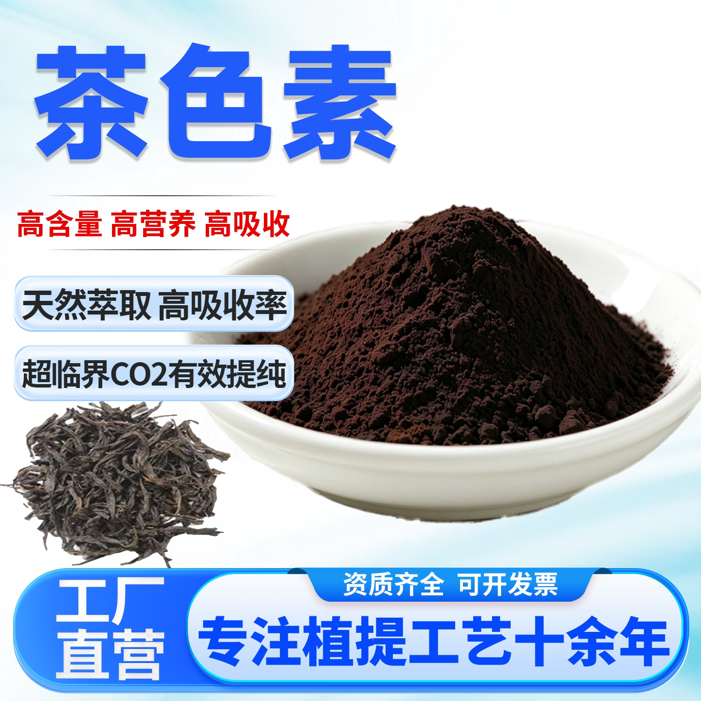 茶色素90%黑茶/普洱茶提取物水溶食品级原料天然茶色素粉源头厂家