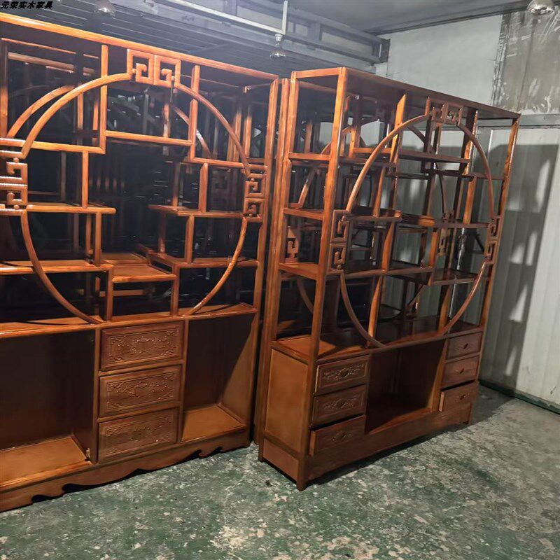 酒柜2025新款展示柜装饰屏风入户门厅柜客厅实木博古架一体多宝阁