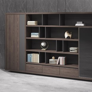 格诺瓦品质办公文件柜资料书柜高柜木质储物柜新款大理石办公室柜