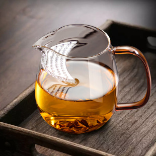 泡茶壶月牙公道杯大容量绿茶泡茶杯茶水分离玻璃煮茶器过滤茶具