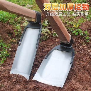 锻打手工一体成型超厚挖地除草专用锄草锄头农用 家用锰钢锄头老式