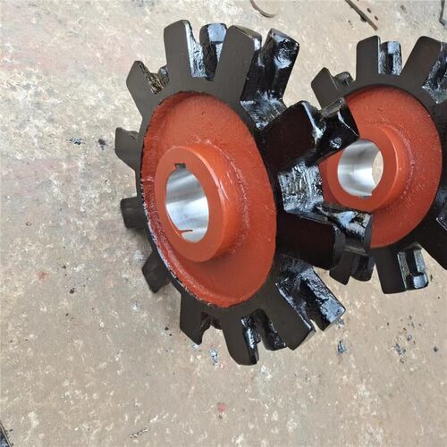 标准输送机多刮板铸链轮 钢传动齿轮机机头铸石格链轮节距双规