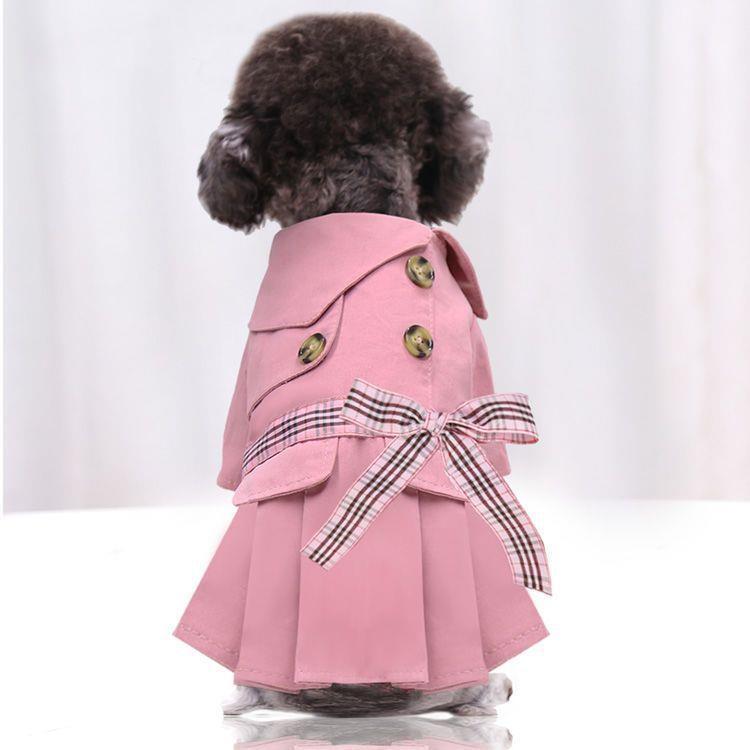 小中型犬情侣装纯棉大摆法式猫风衣裙狗狗猫咪宠物衣服狗用品