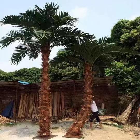彷真棕榈树大型假树热带彷真绿色植物造景室内外装饰大树人字皮棕