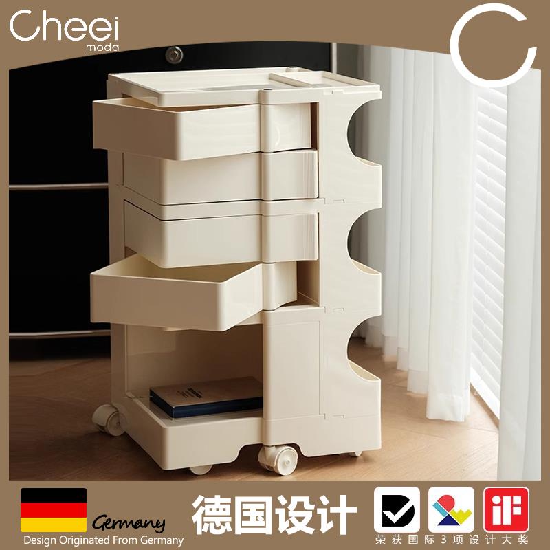 德国Cheei |创意波比小推车旋转收纳柜床头柜可移动大容量储物柜