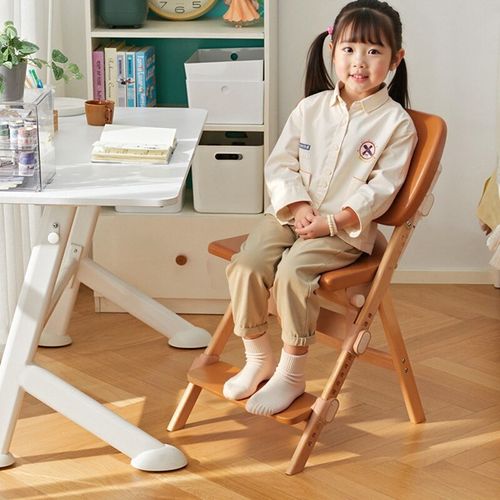 八九间F6儿童学习椅子实木可升降小学生写字凳家用可调节书桌座椅
