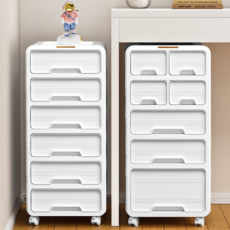 收纳柜抽屉式桌下可移动免安装多层塑料置物柜办公室文件整理柜
