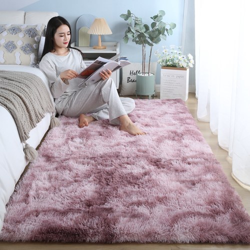 高档毛绒卧室地毯床边毛毯地垫房间满铺客厅加厚长毛绒冬天飘窗毯