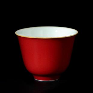 家用品茗杯 耕道堂霁红主人杯单杯纯手工茶杯陶瓷功夫茶具茶盏中式