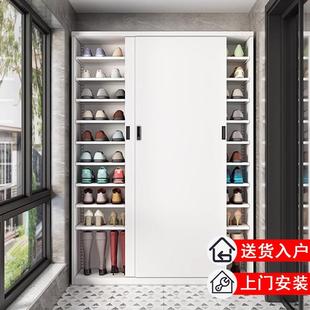 柜高端家用门口入户推拉门轻奢收纳储物柜带锁多层户外楼道 钢制鞋
