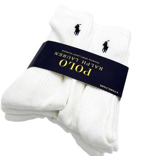 polo袜拉夫筒速干涤棉袜长筒休闲运动毛巾底袜运动袜 6双装
