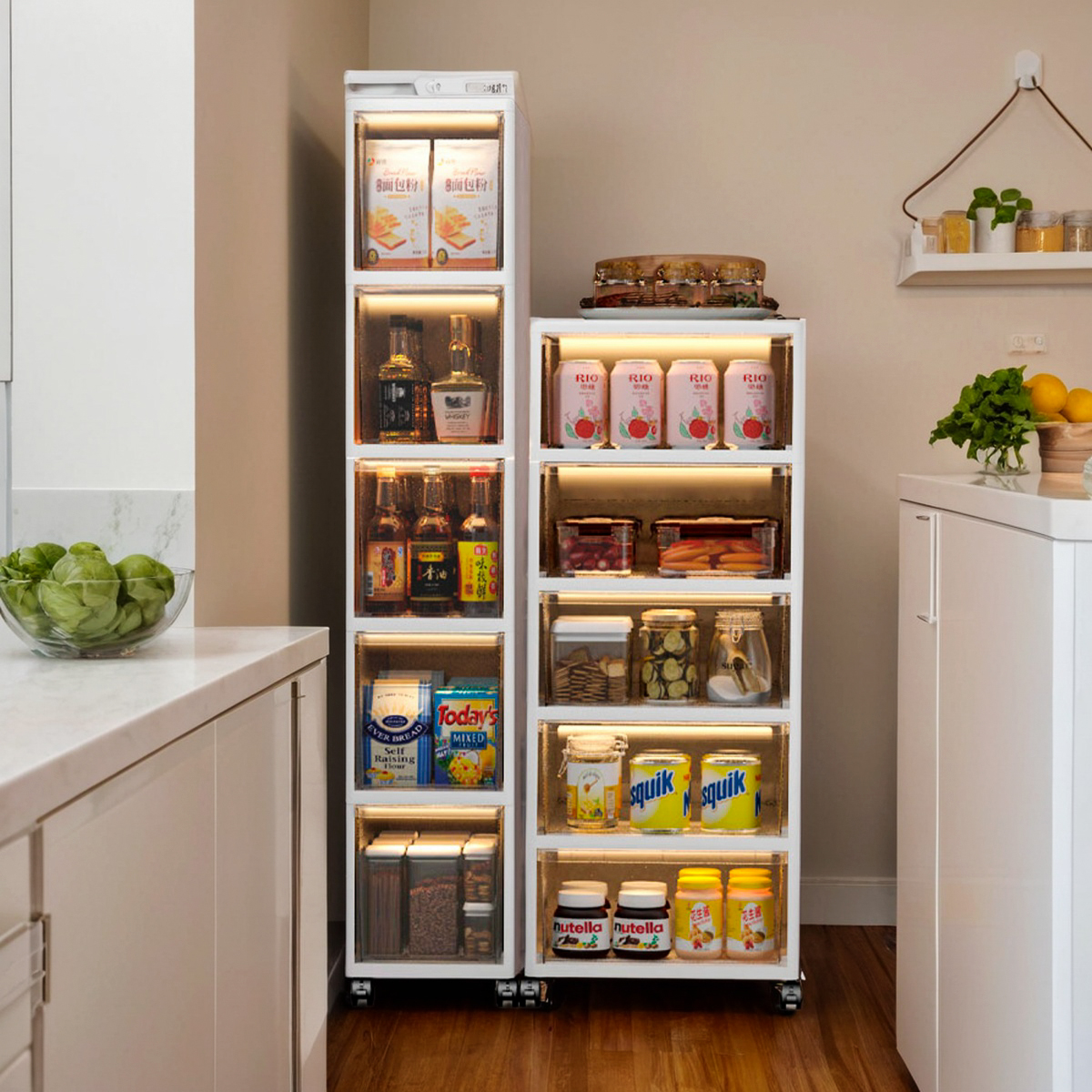 收纳柜抽屉式家用客厅可移动y多层桌下文件置物架储物床头柜子