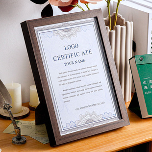 荣誉框相框摆台挂墙会员证z聘书毕业结业挂墙奖状裱框简约