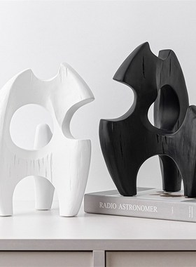 现代简约创意树脂抽象火苗形摆y件客厅玄关样板间电视柜桌面装饰