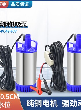 电动12V24V48V60伏不锈钢z抽水泵低水位抽水机抽油泵潜水泵大功率