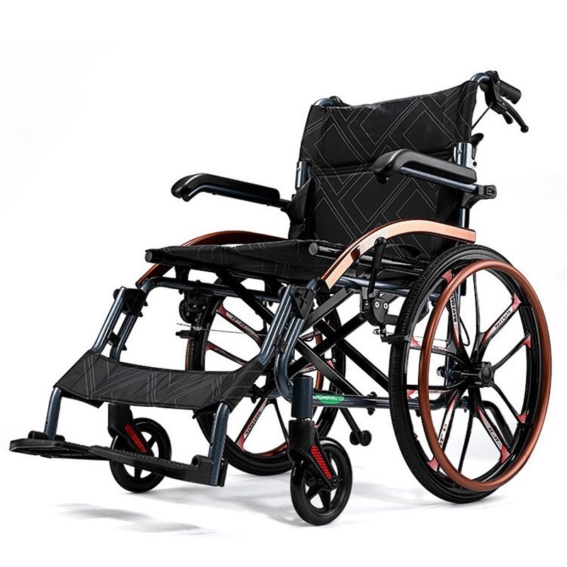 手动轮椅老人折叠轻便小携旅行残疾D老年人多功能手推代步车铝合