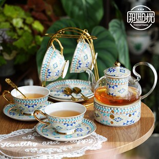 花茶杯 英式 下午茶具欧式 轻奢玻璃泡茶壶法式 下午茶杯花茶茶具套装