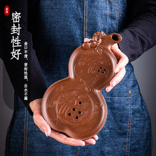 小号葫芦家用简约储水式 紫砂功夫茶盘中式 茶海茶托茶台干泡台茶具
