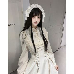 多巴胺白色连衣裙穹妹cos裙子高腰包臀长裙细腰圣诞网红秋冬款女