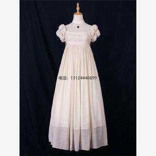 星糖物语 晨曦春色 生成色帝政裙花苞袖lolita优雅长款OP连衣裙