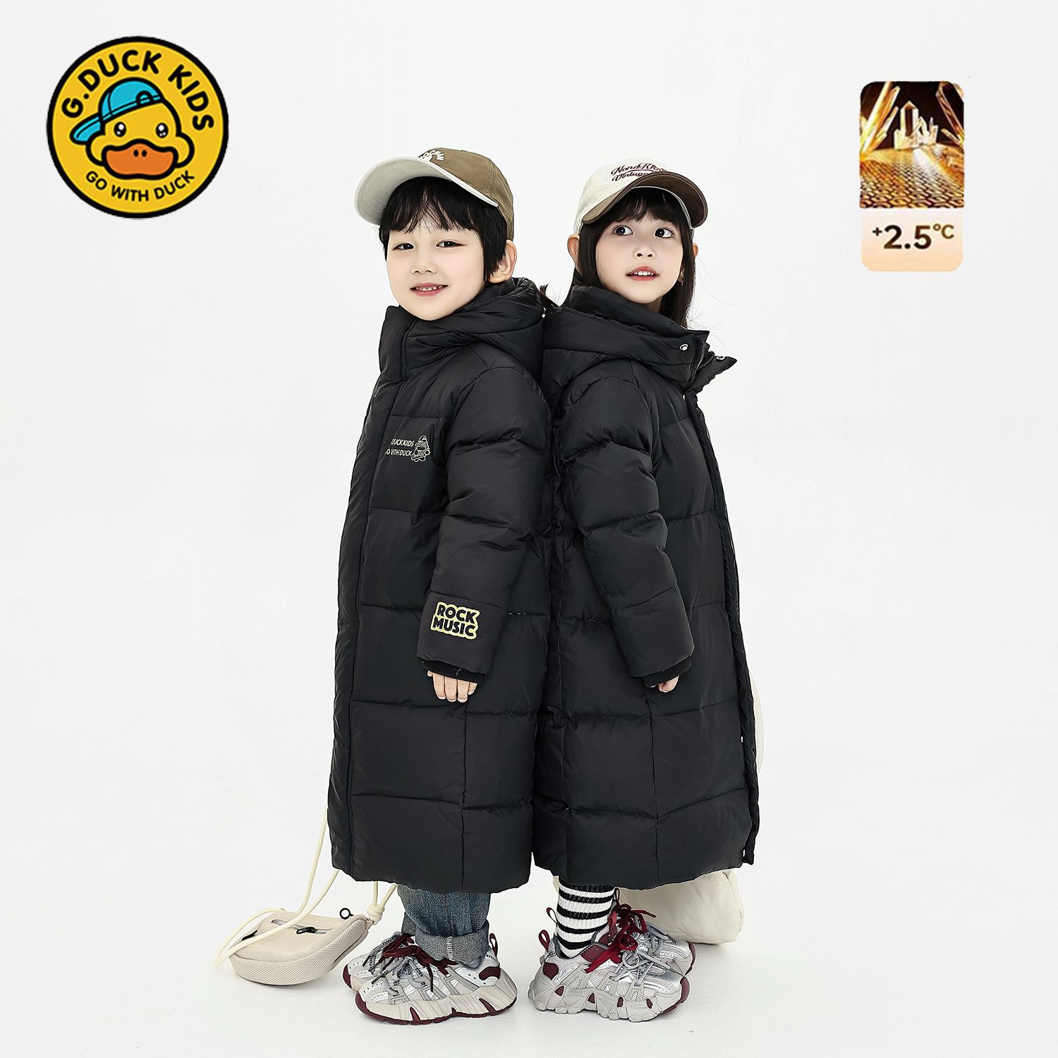 儿童长款羽绒丝服过膝加