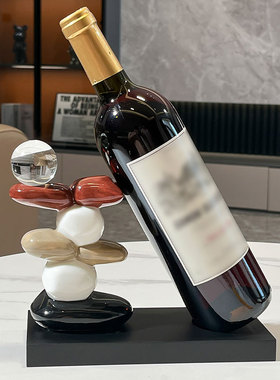 创意石摆件时来运转红酒架轻奢客厅家居I玄关餐边柜电视酒柜装饰