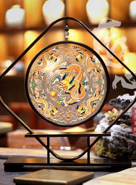 有福湘绣博古架摆件千里江山手工刺绣非苏绣装饰双面绣结婚礼物