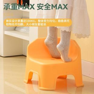 小凳子矮凳塑料儿童椅子可叠放加厚卡通防滑家用垫脚凳客厅脚踏凳