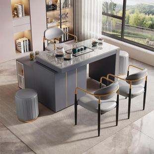 茶桌家用小茶台现代简约可旋转移动茶车2025新款办公室茶桌椅组合