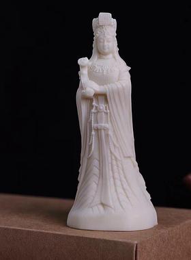象牙果妈祖雕像湄洲岛海上圣母林默娘佛像摆件工艺品
