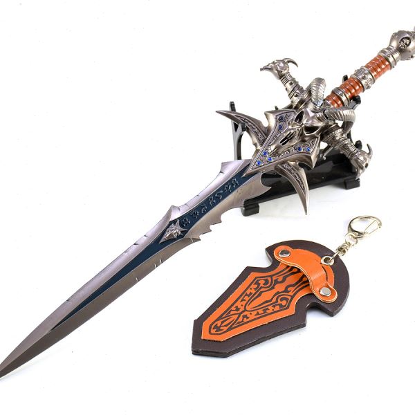 魔兽游戏周边武器模型羊头剑霜之哀伤壁挂版30CM全金属工艺品摆件
