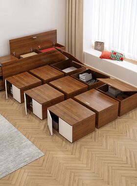 多功能榻榻米床箱收纳床魔方组合床小户型阳台书房地台床衣柜一体