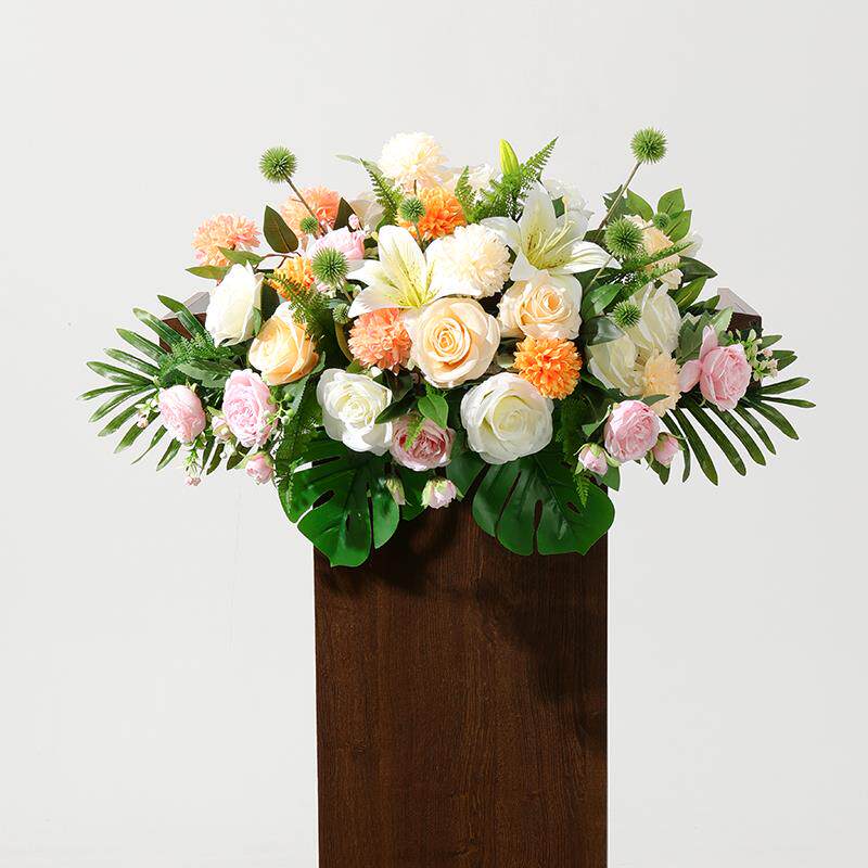 酒店宴会演讲主席台花艺高档会议讲台花桌花签到装饰台仿真花假花