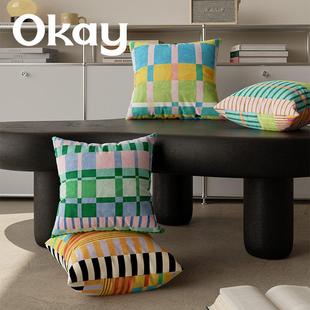 okay幻锦光影简约客厅抱枕套沙发抱枕靠垫办公室腰枕套床头靠背垫