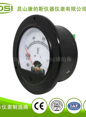 指针式圆形开孔交流电压表BO-65 AC300V整流式 黄色背光电压12V