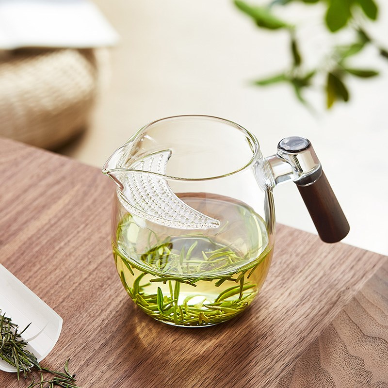 玻璃公道杯过滤一体绿茶专用泡茶器茶水分离月牙过滤杯茶具分茶器