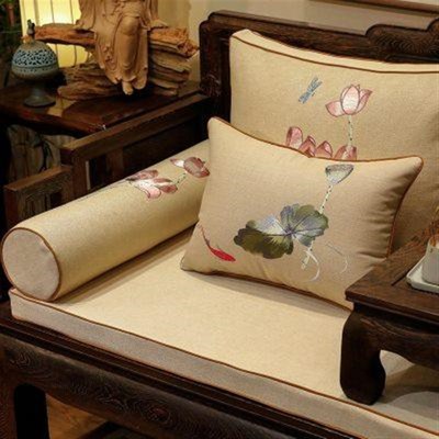 中式红木沙发坐垫套罩盖巾棉麻布艺靠背巾实木罗汉床垫子盖布防滑