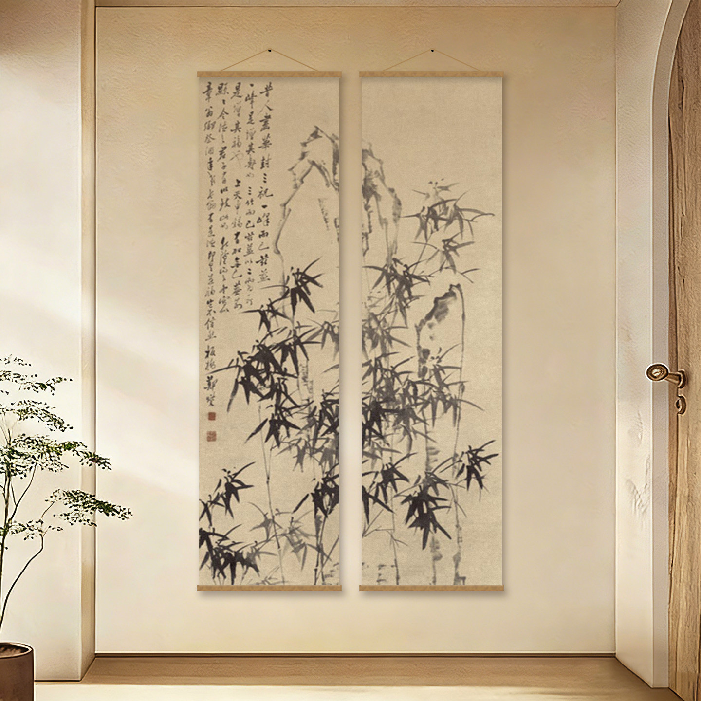新款高档中式宋氏美学软装挂画隔断垂挂帘新型屏风茶室民宿可定制