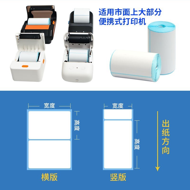 无管芯三防热敏纸不干胶标签30*40*50*60*75便捷式条码打印贴纸