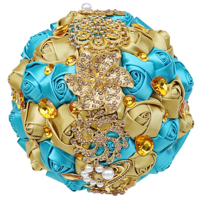 缎带缎带手捧花饰品水晶钻暗红色  18厘米W227G