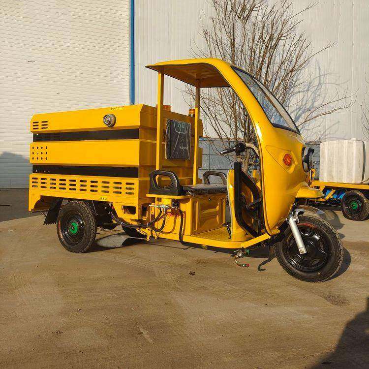 电动三轮高压清洗车厂家可加装雾炮洒水车路面地面冲洗清洗车