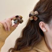 减龄气质晕染毛线蝴蝶结刘海小抓夹高级感时髦洋气百搭发夹