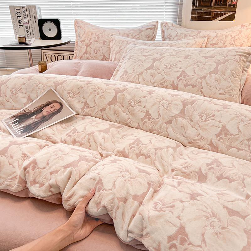 冬季加厚牛奶绒被套248x248定制定做任意尺寸150x210cm毛绒被罩