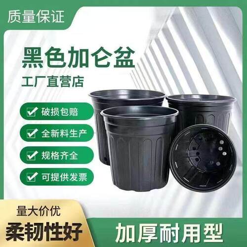 黑色加仑盆软塑胶花盆营养钵育苗盆简易苗圃花盆种植加厚加仑花盆