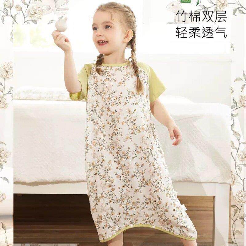 宝宝睡衣夏季薄款双层纱布亲子家居服宝宝睡袋男女童睡衣儿童睡裙