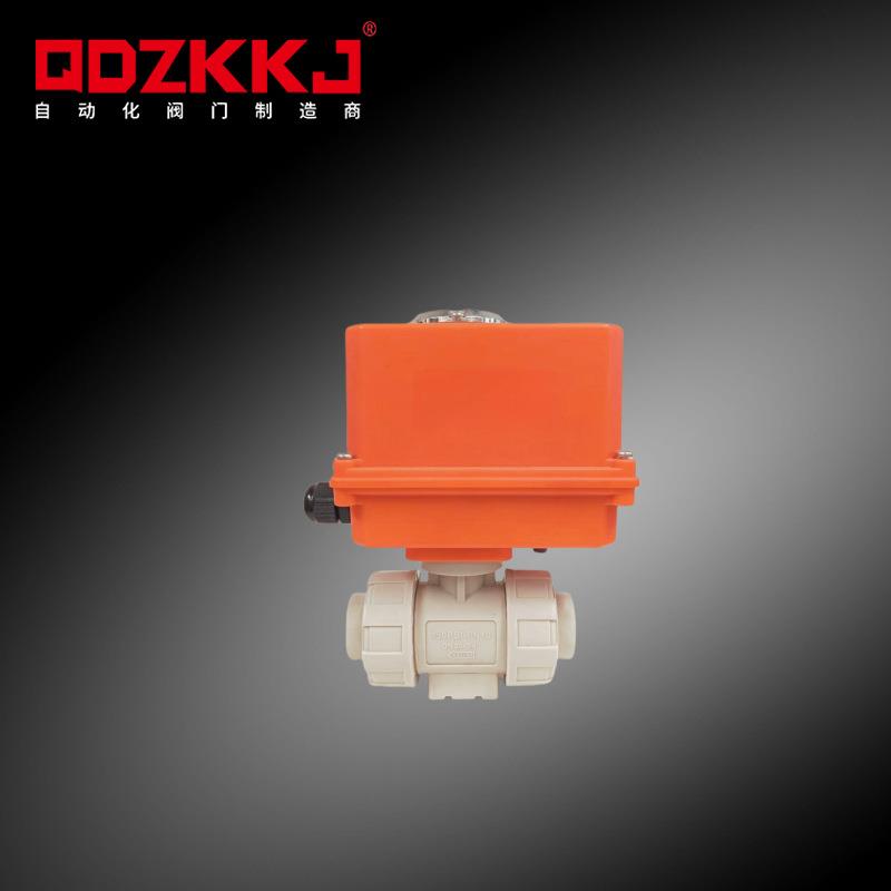 PPH电动球阀电动PPH活接球阀塑料PP球阀高平台Q961F-10S双由令