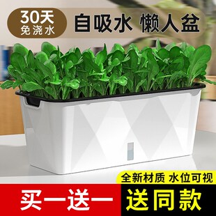 阳台种菜盆家庭蔬菜种植专用箱长方形自吸水室内草莓盆栽懒人花盆