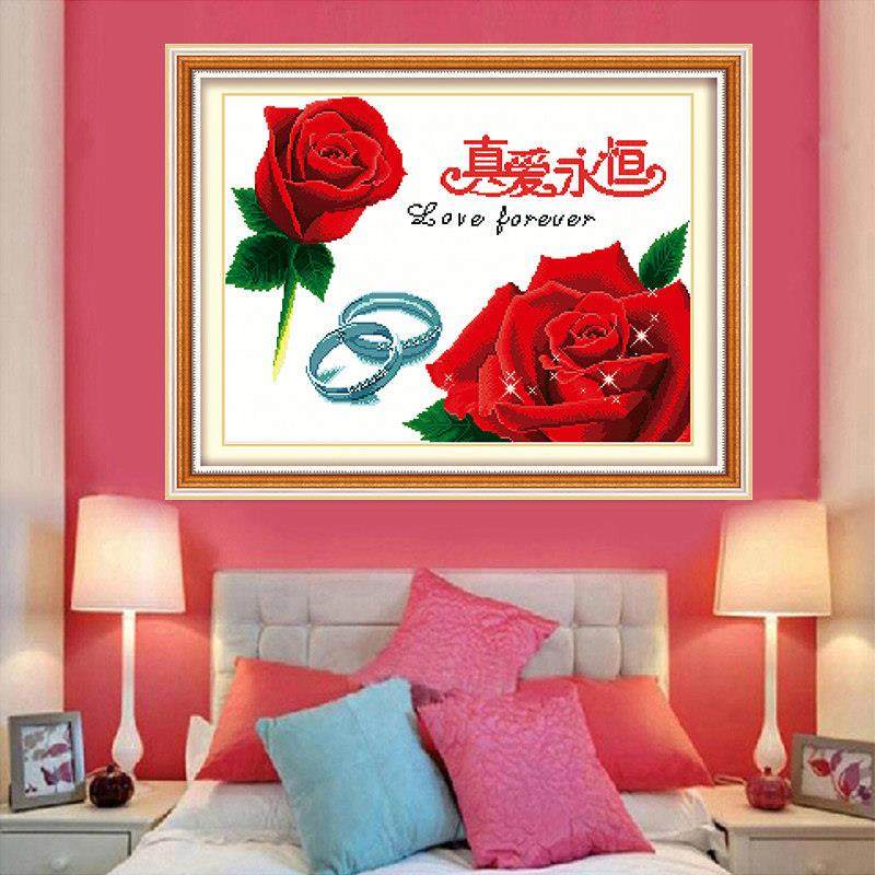 2025年新款绣结婚新婚真爱永恒十字绣成品机绣纯手工已绣好的出售,居家布艺,十字绣成品,淘宝优惠券,粉丝福利购,淘宝优惠卷